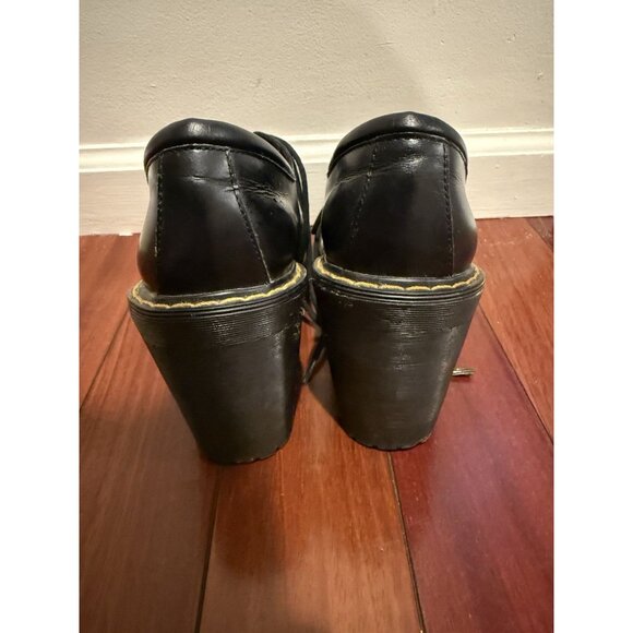 Dr. Doc Martens Salome Womens Size 7L Black Smooth Leather Platform Heels Shoes - Picture 4 of 13